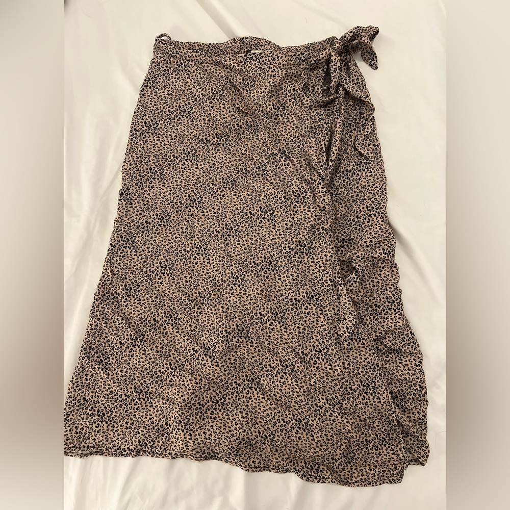 Cheetah print midi skirt